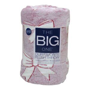The Big One Plush Throw Blanket Faux Fur Oversized Supersoft Bow Pattern 5'x6'